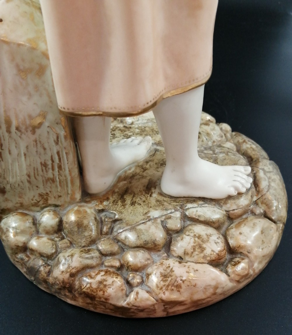 A large Royal Worcester figure of A French Fishergirl.Rare. View XIV