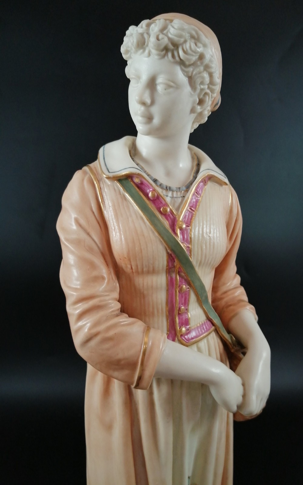 A large Royal Worcester figure of A French Fishergirl.Rare. View XV