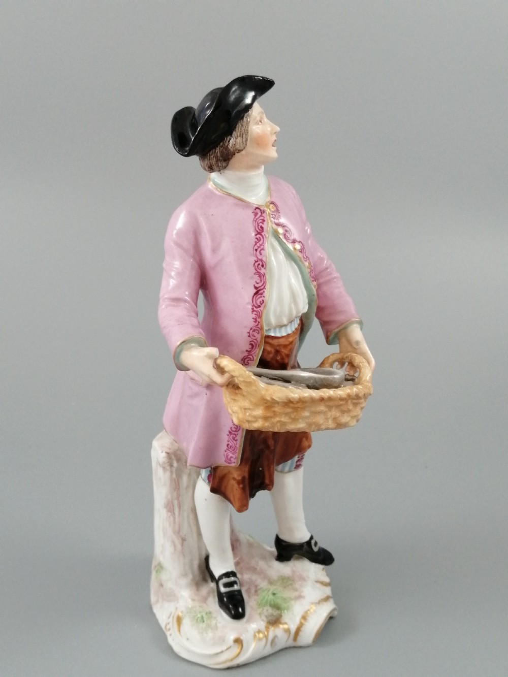 Antique Chelsea porcelain figurine, “A Spoon Seller”, c. 1758 - 1769 View VI