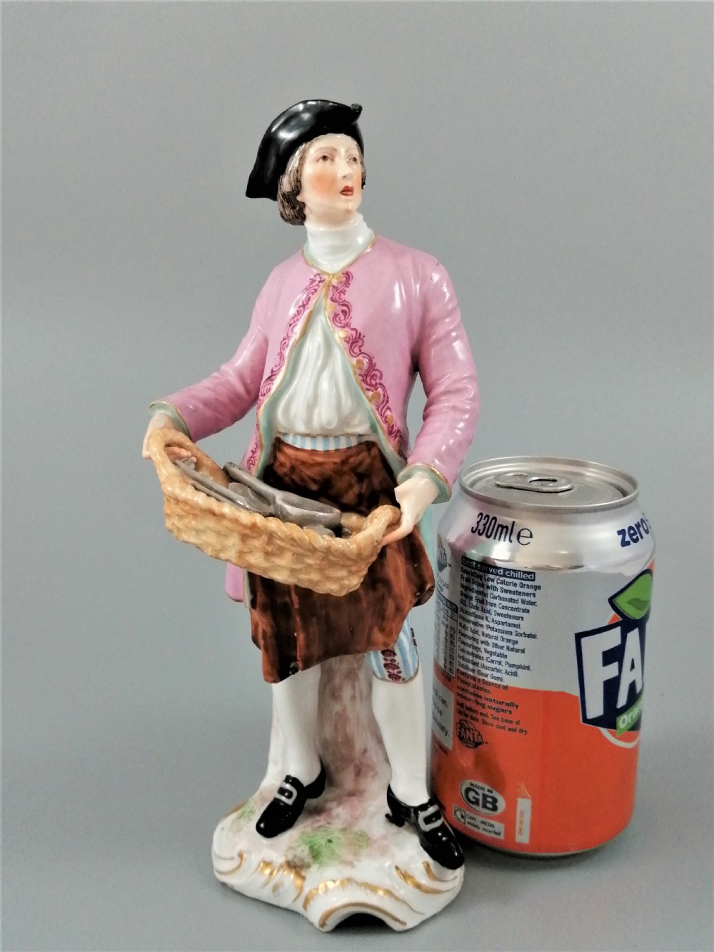 Antique Chelsea porcelain figurine, “A Spoon Seller”, c. 1758 - 1769 View XI