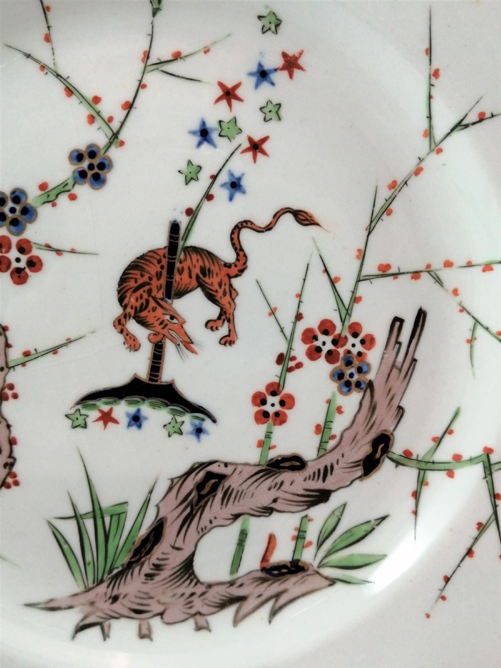 Derby Kakeimon flying fox pattern plate,c.1810 . Extremely rare View III