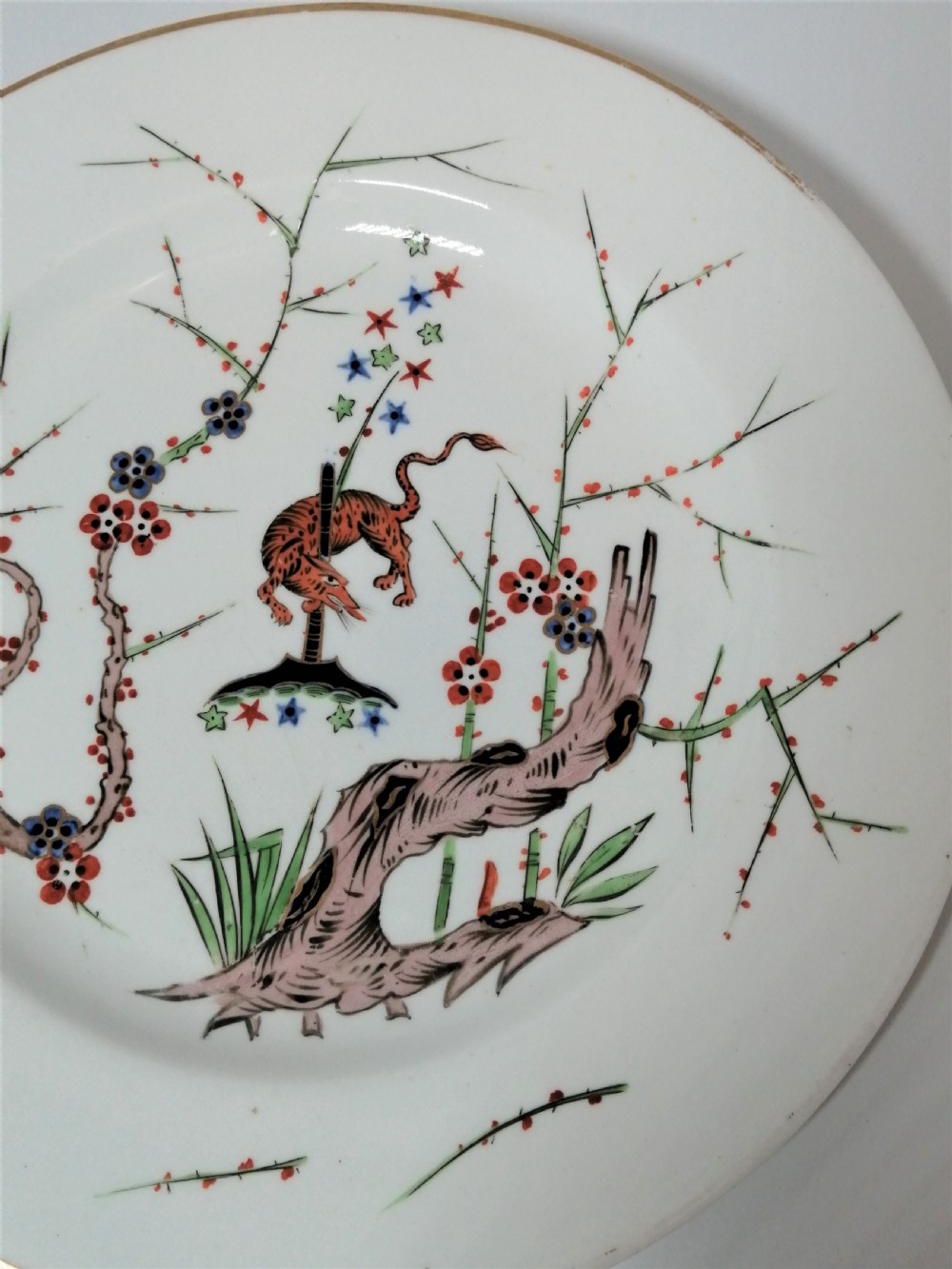 Derby Kakeimon flying fox pattern plate,c.1810 . Extremely rare View X