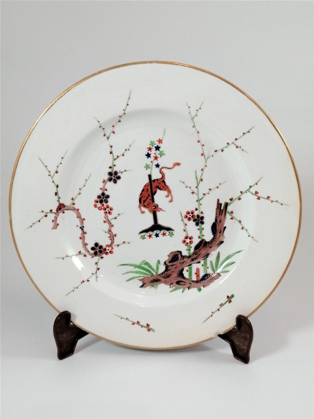 Derby Kakeimon flying fox pattern plate,c.1810 . Extremely rare