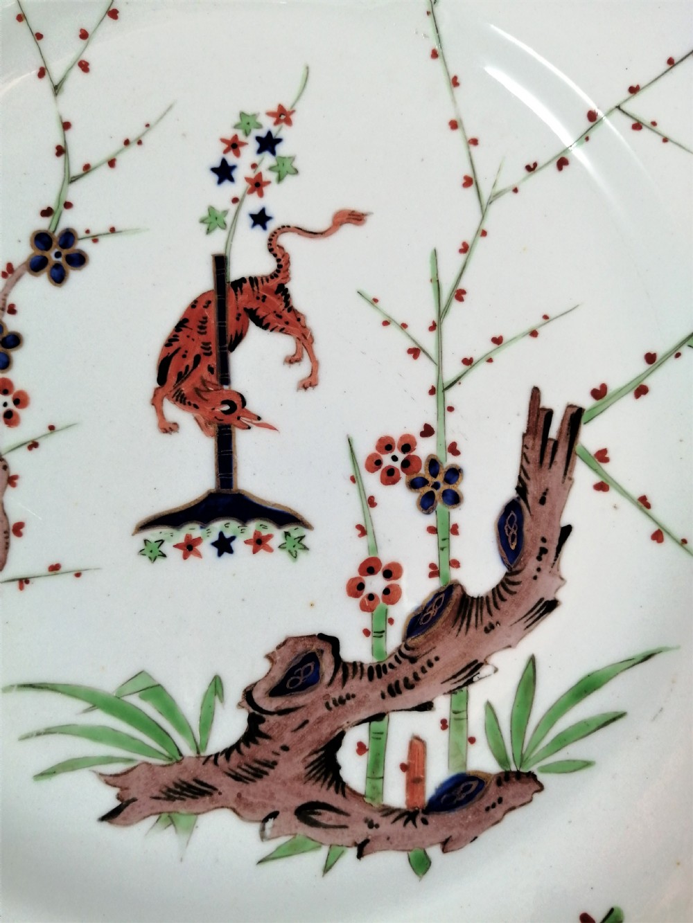 Derby Kakeimon flying fox pattern plate,c.1810 . Extremely rare View III