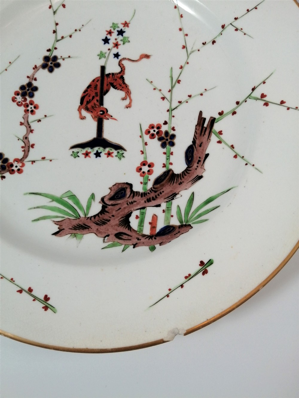 Derby Kakeimon flying fox pattern plate,c.1810 . Extremely rare View V