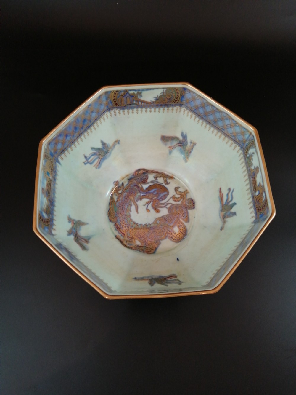 A Wedgwood dragon big Lustre bowl, designed by Daisy Makeig Jones. View V
