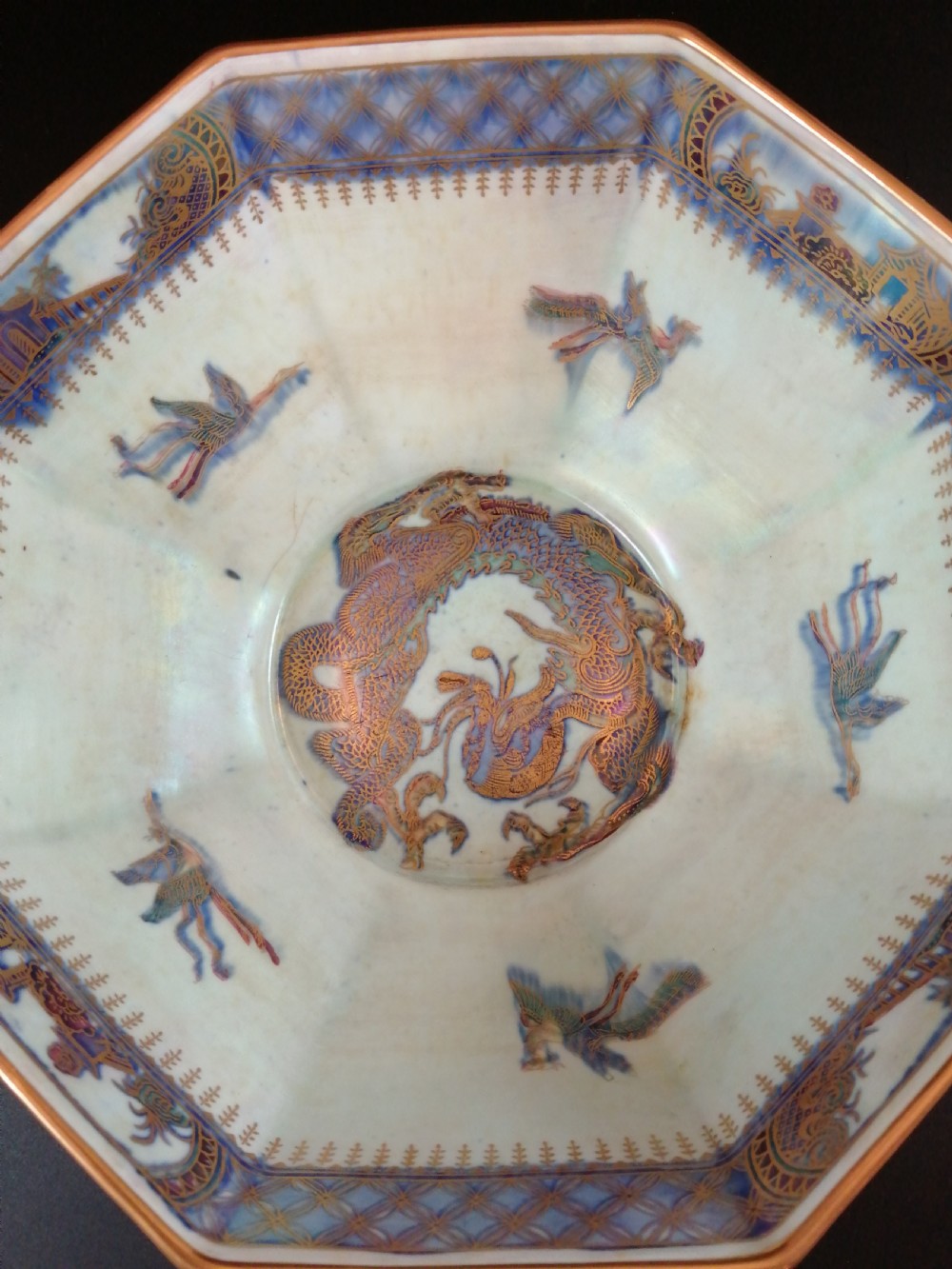 A Wedgwood dragon big Lustre bowl, designed by Daisy Makeig Jones. View VI