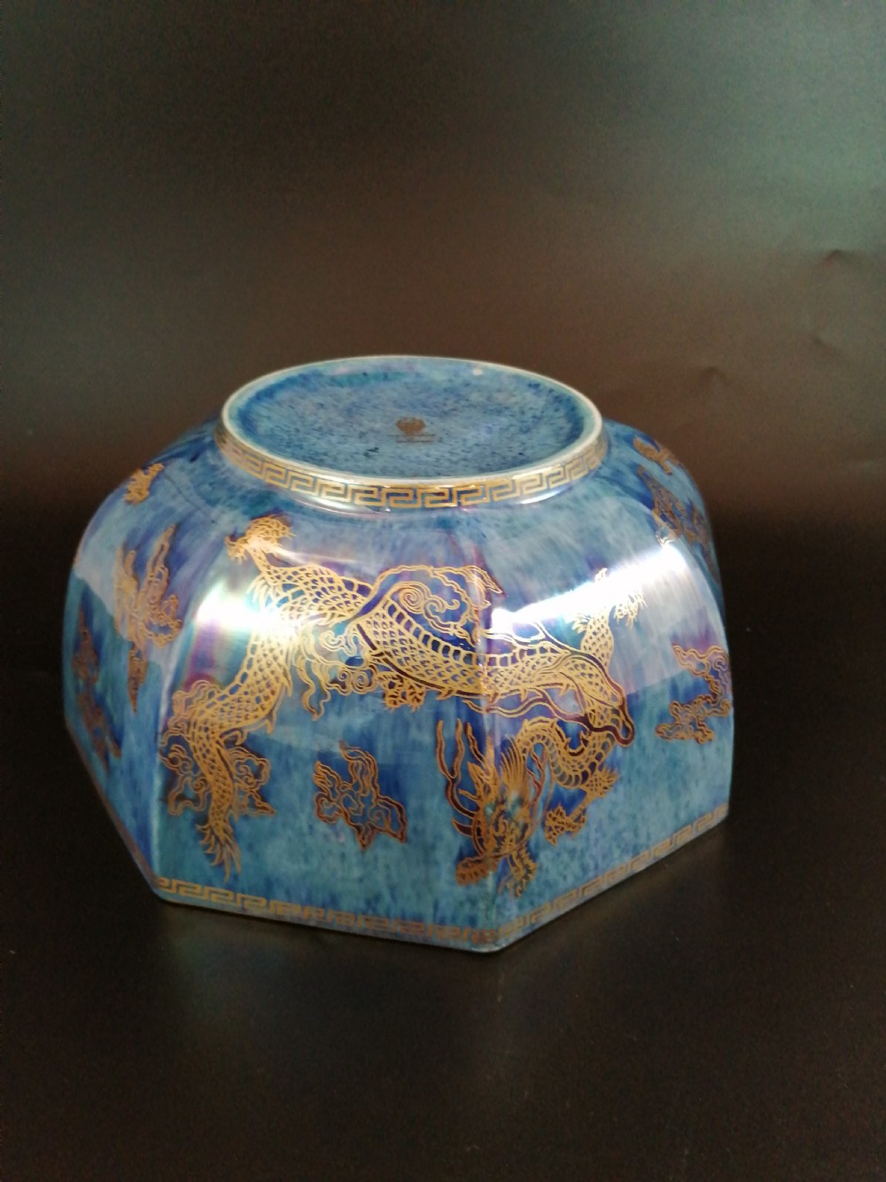 A Wedgwood dragon big Lustre bowl, designed by Daisy Makeig Jones. View X