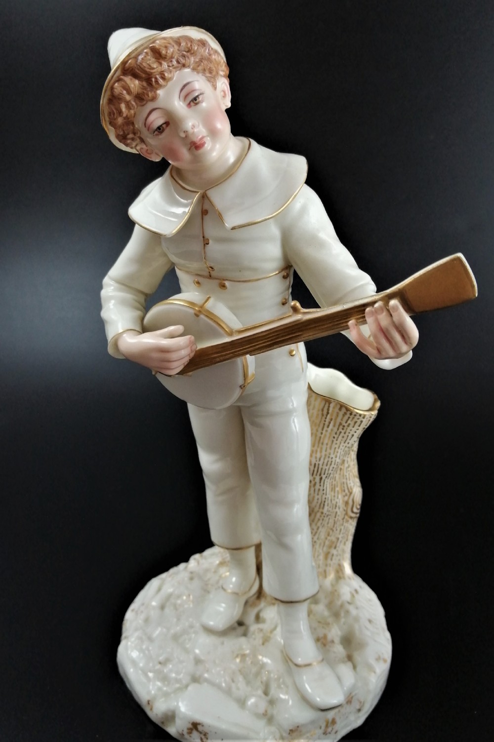 Antique Royal Worcester figures,James Hadley,musicians,1885, very rare View XI