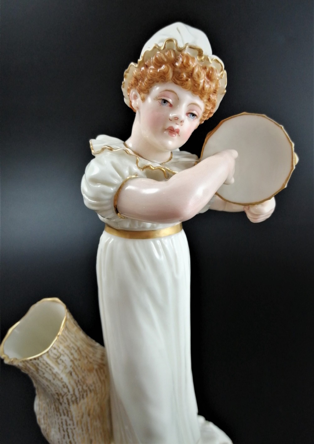 Antique Royal Worcester figures,James Hadley,musicians,1885, very rare View XII