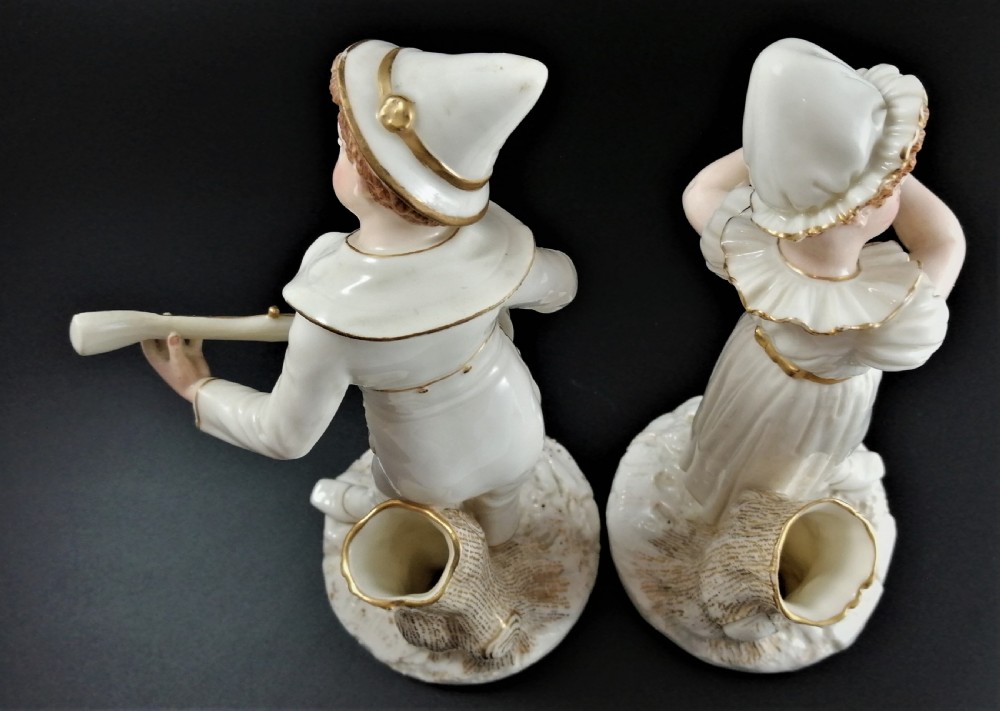 Antique Royal Worcester figures,James Hadley,musicians,1885, very rare View XIII
