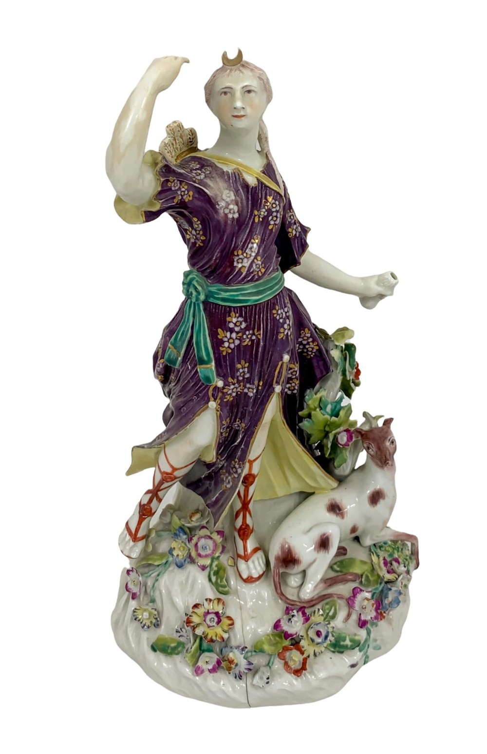 Early Derby, Patch period, Diana figurine, William Duesbury & Co., ca. 1765