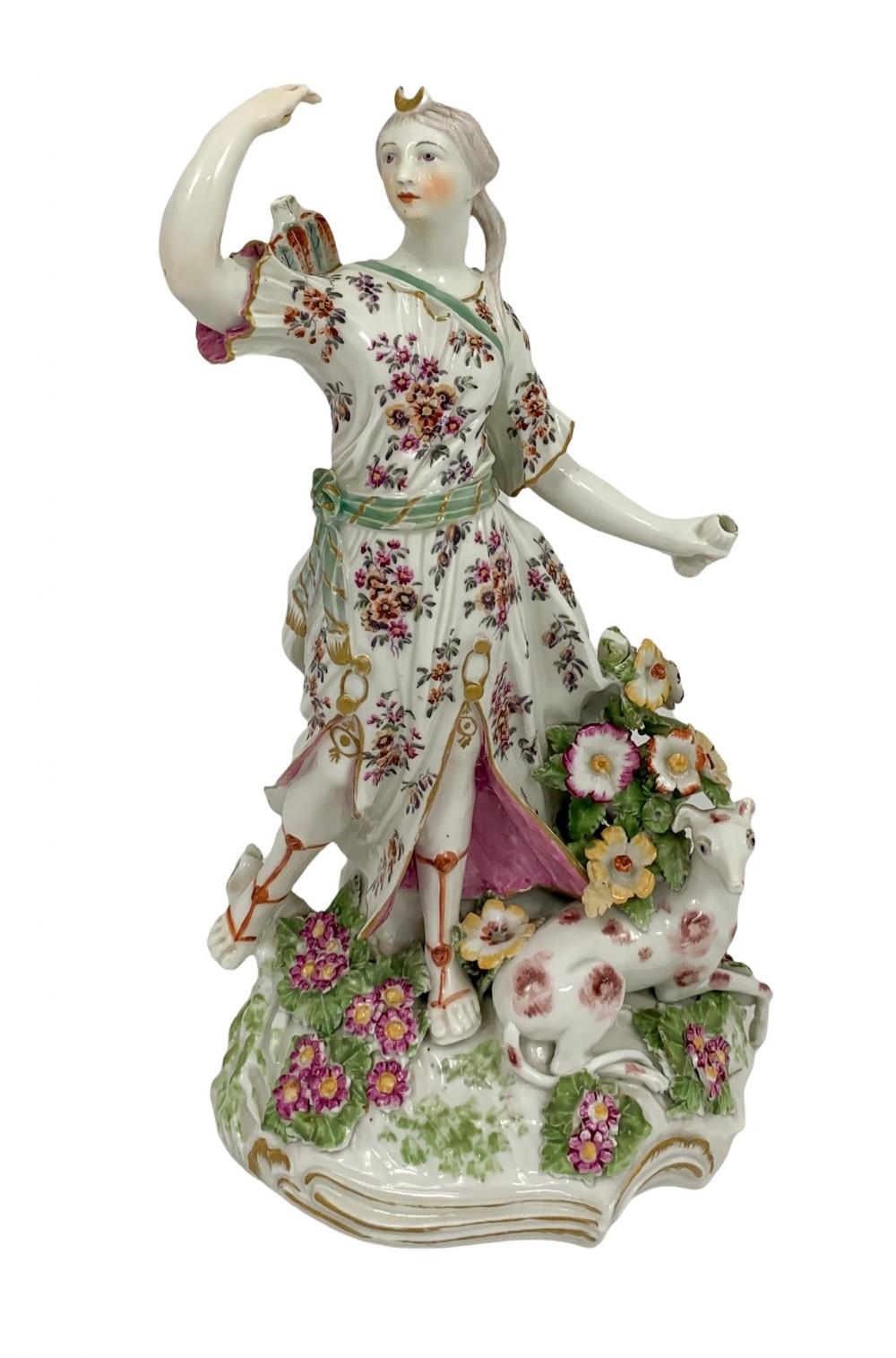 Early Derby, Patch period, Diana figurine, William Duesbury & Co., ca. 1765