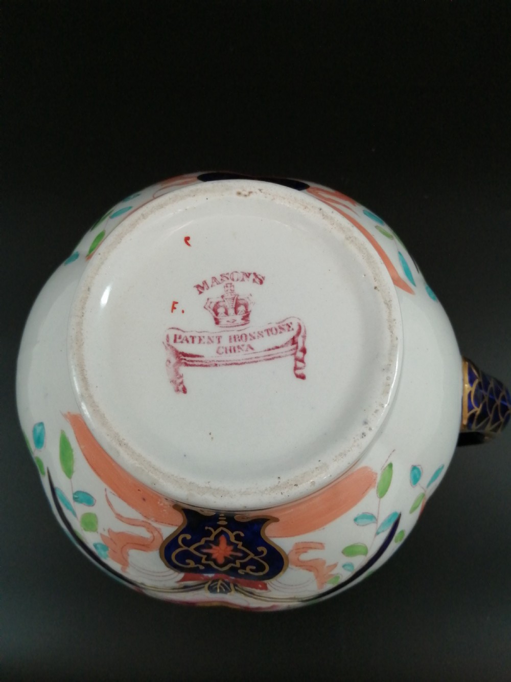 Antique Masons Ironstone Pitcher & Basin,circa 1840 View XV