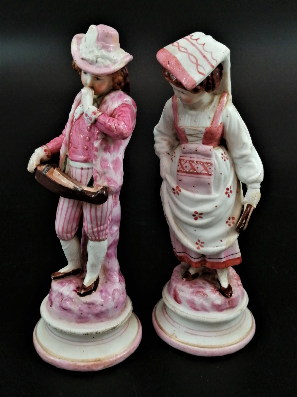 Antique biscuit figurines of musicians, 18th century. View II