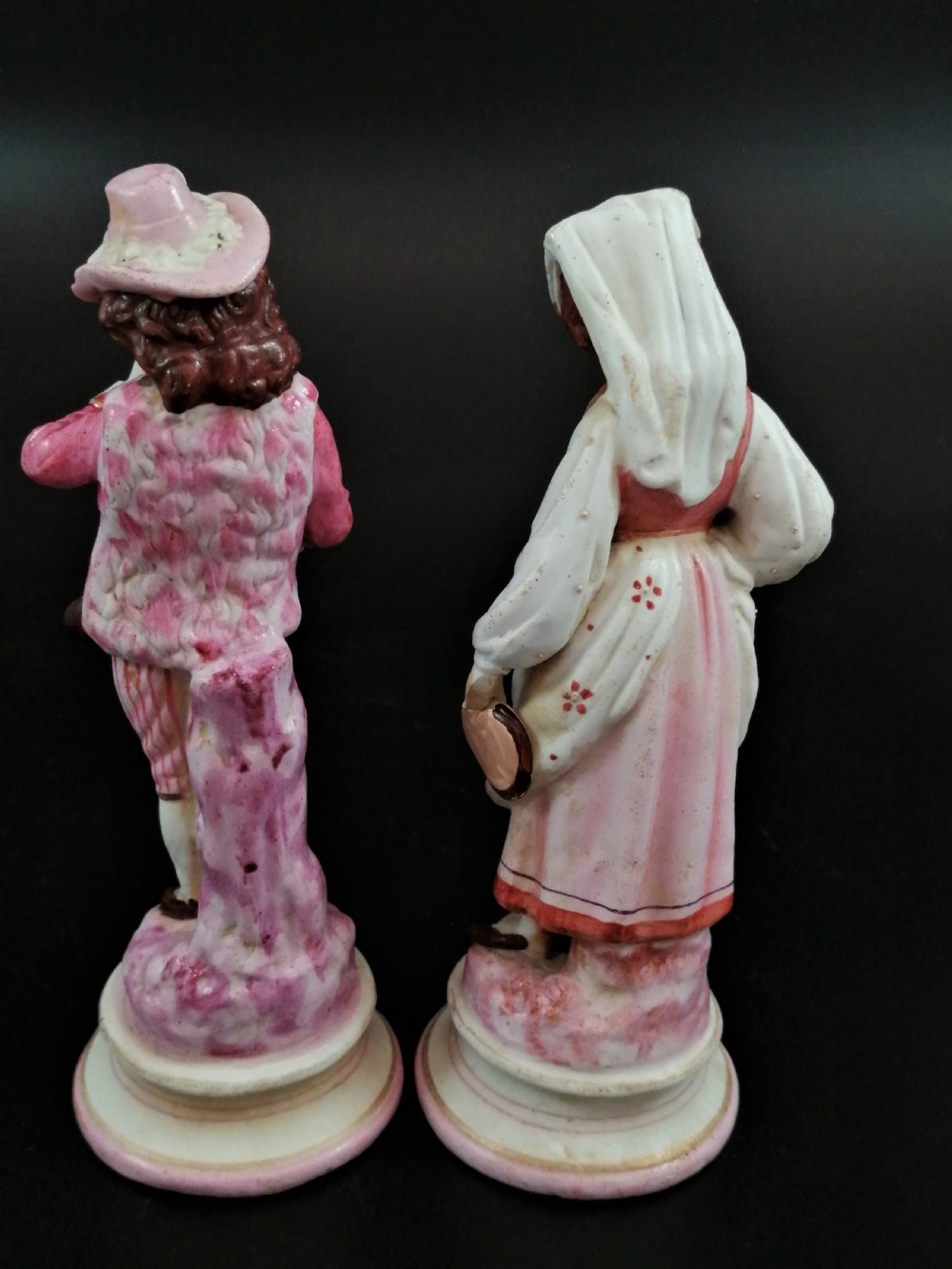 Antique biscuit figurines of musicians, 18th century. View V