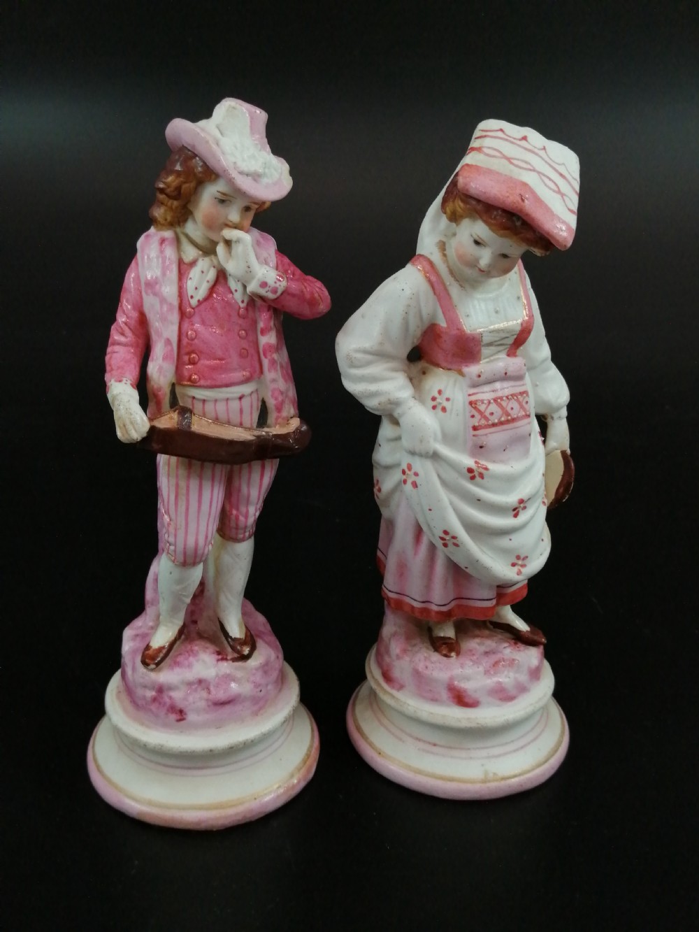 Antique biscuit figurines of musicians, 18th century. View IX