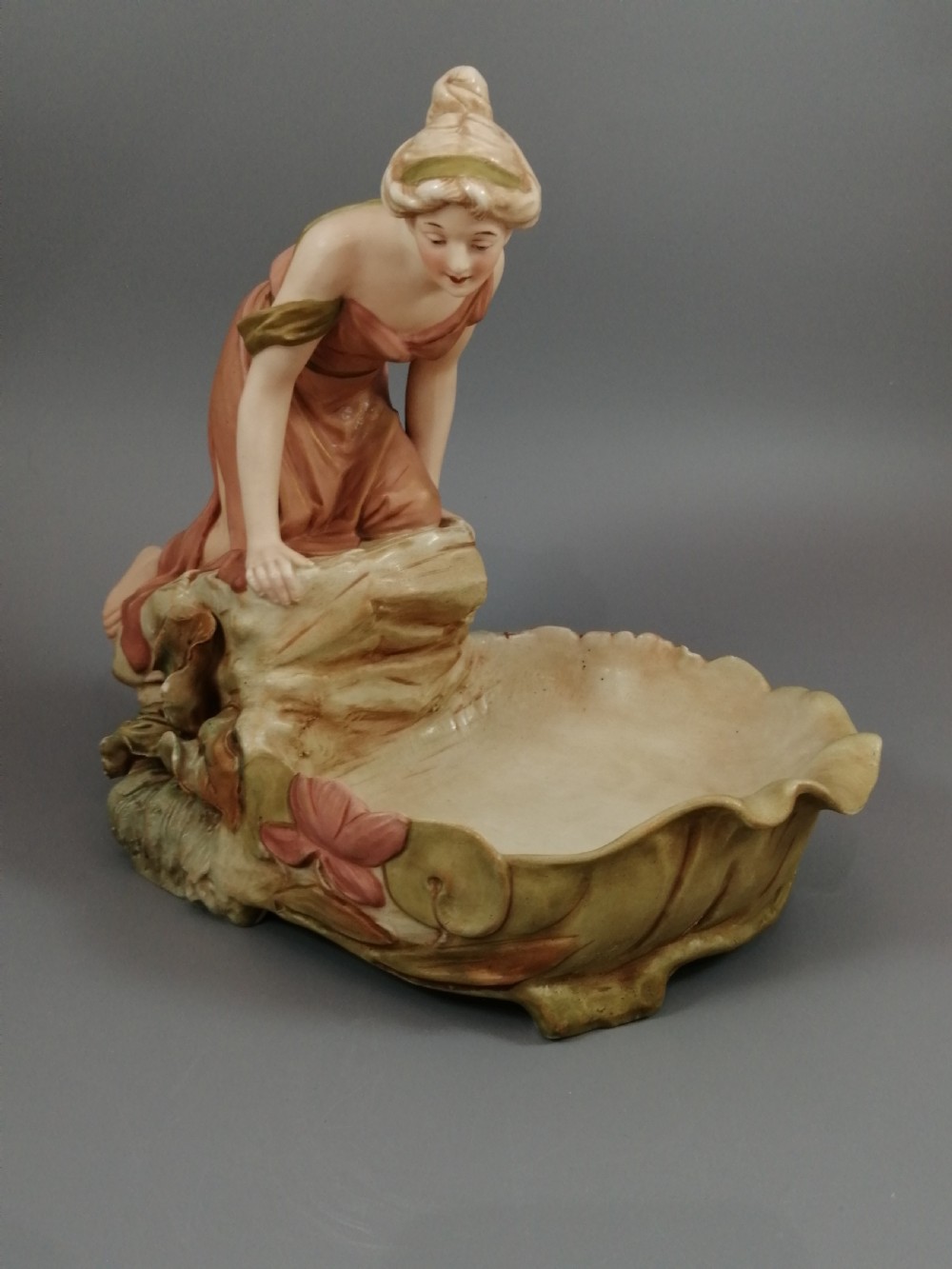 Antique Royal Dux Porcelain Figural Bowl View II