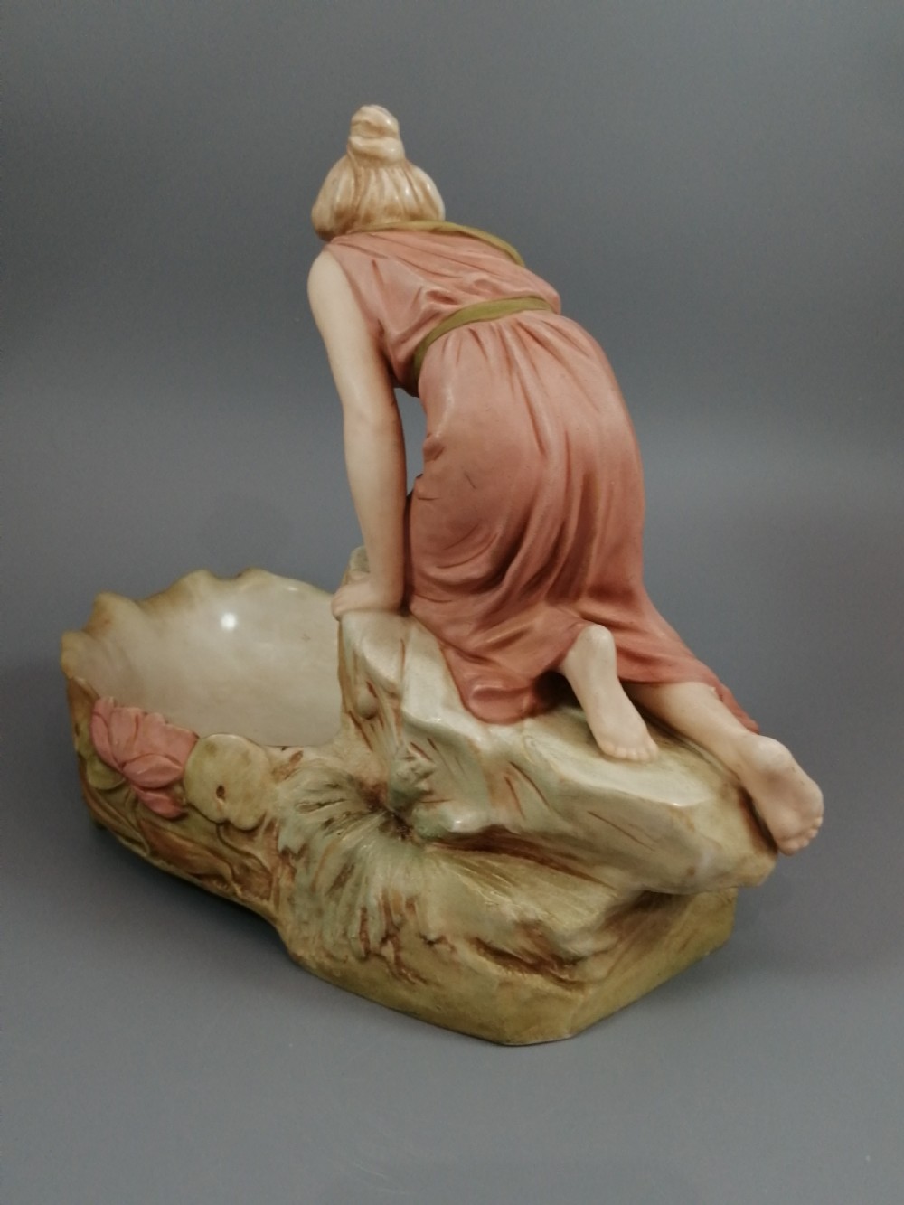 Antique Royal Dux Porcelain Figural Bowl View VIII