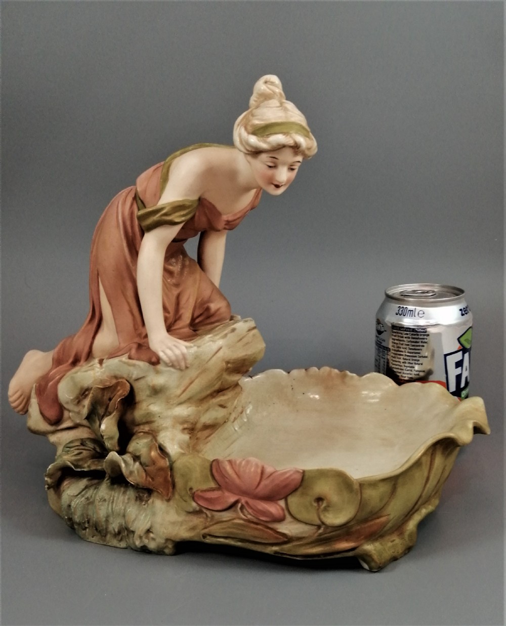 Antique Royal Dux Porcelain Figural Bowl View XI