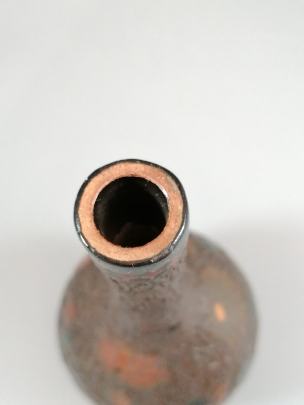 “Tree-Bark” Japanese Jiki-shippo cloisonne  on porcelain bulbous vase
19th century
 View IX