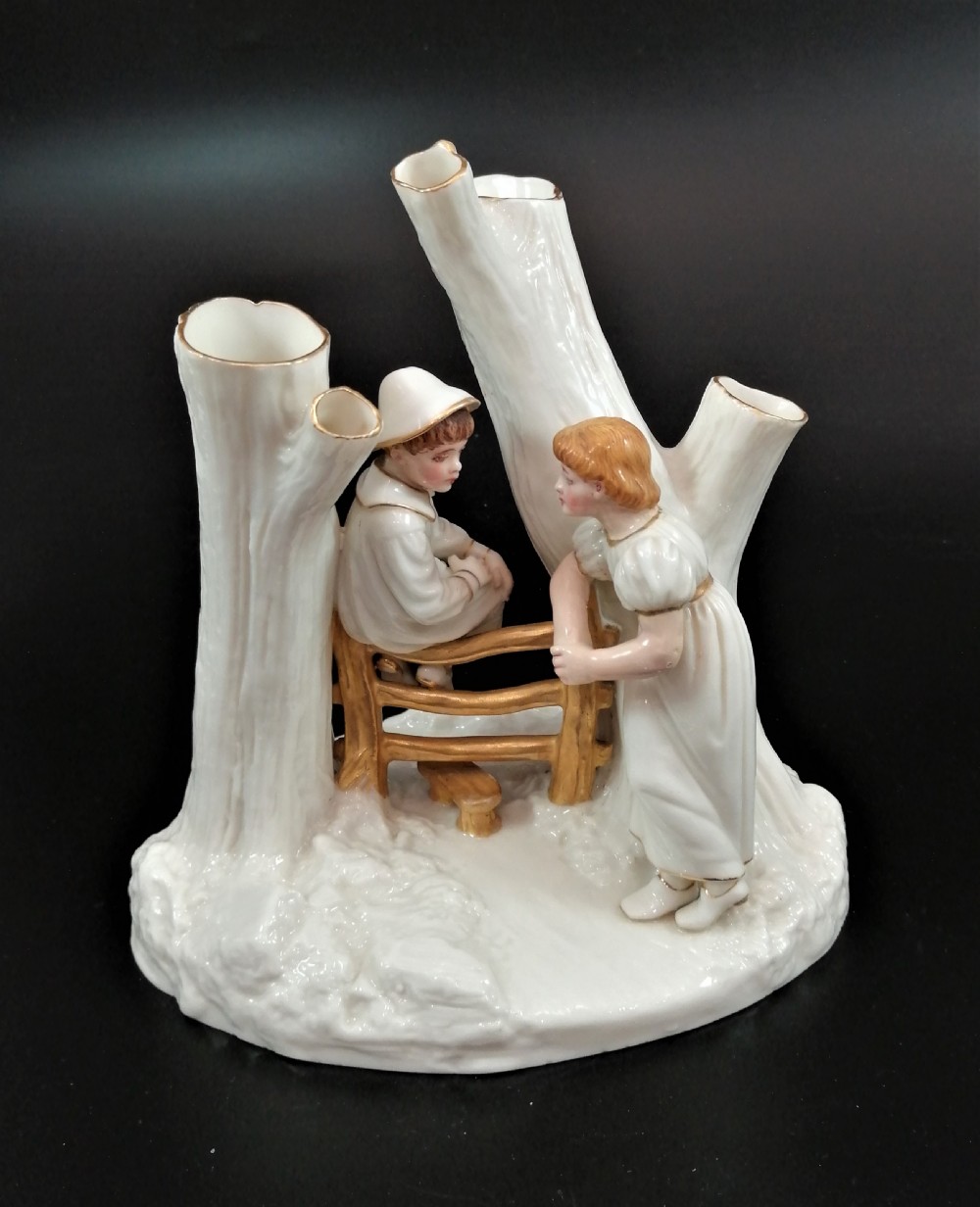 Royal Worcester 'Country Courtship' group, James Hadley,1884