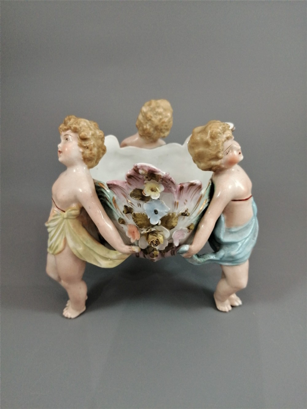 Antique porcelain vase Sitzendorf, late XIX century View II