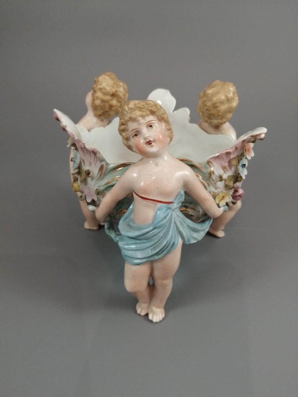 Antique porcelain vase Sitzendorf, late XIX century View III