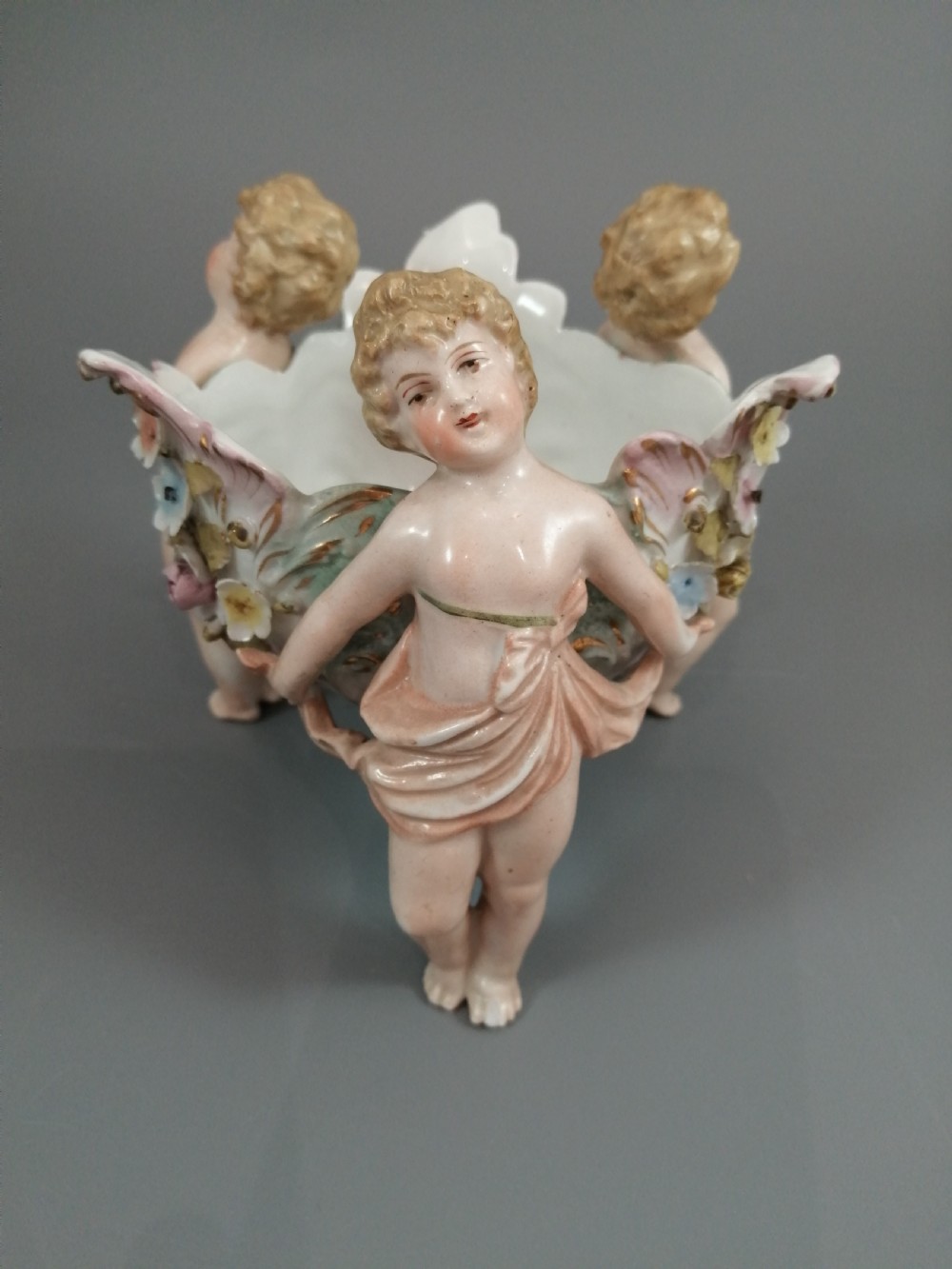 Antique porcelain vase Sitzendorf, late XIX century View V