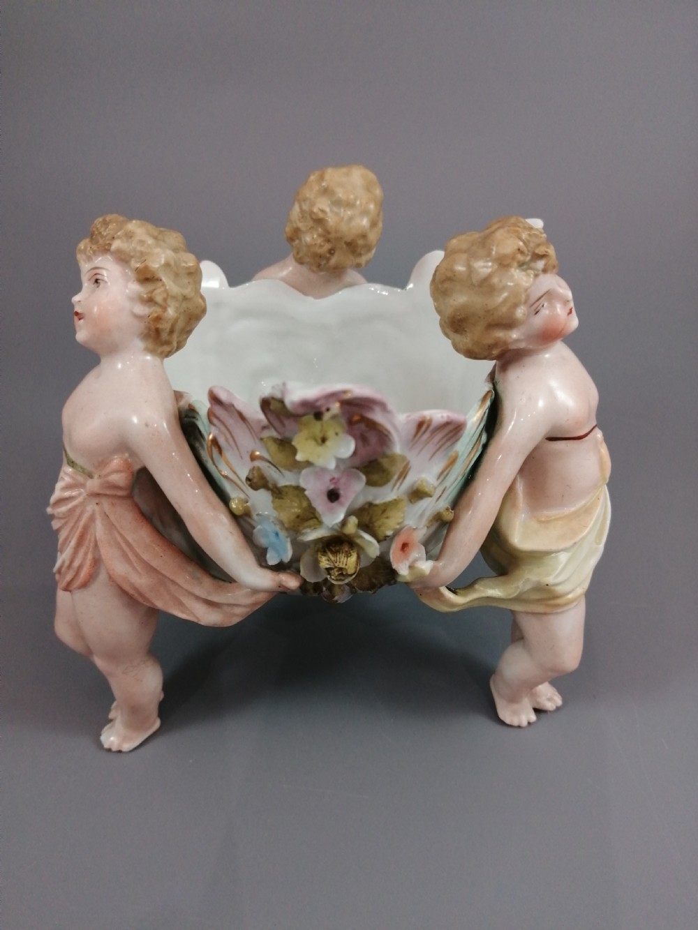 Antique porcelain vase Sitzendorf, late XIX century View VII