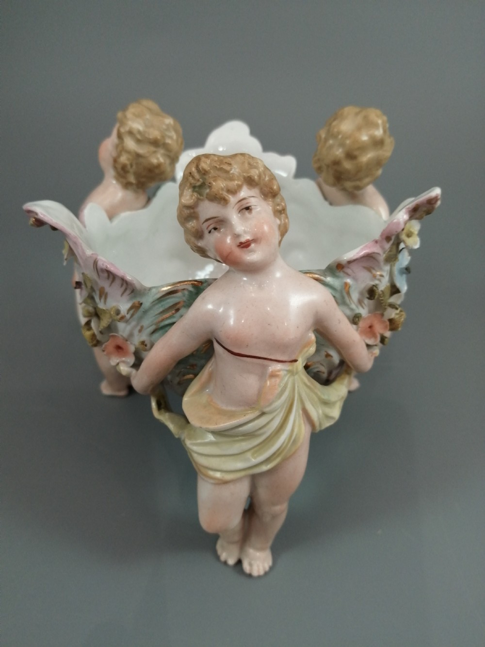 Antique porcelain vase Sitzendorf, late XIX century View VIII