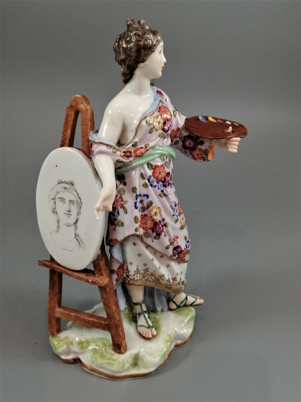 Volkstedt porcelain figure emblematic of Art , late 19th century View VII