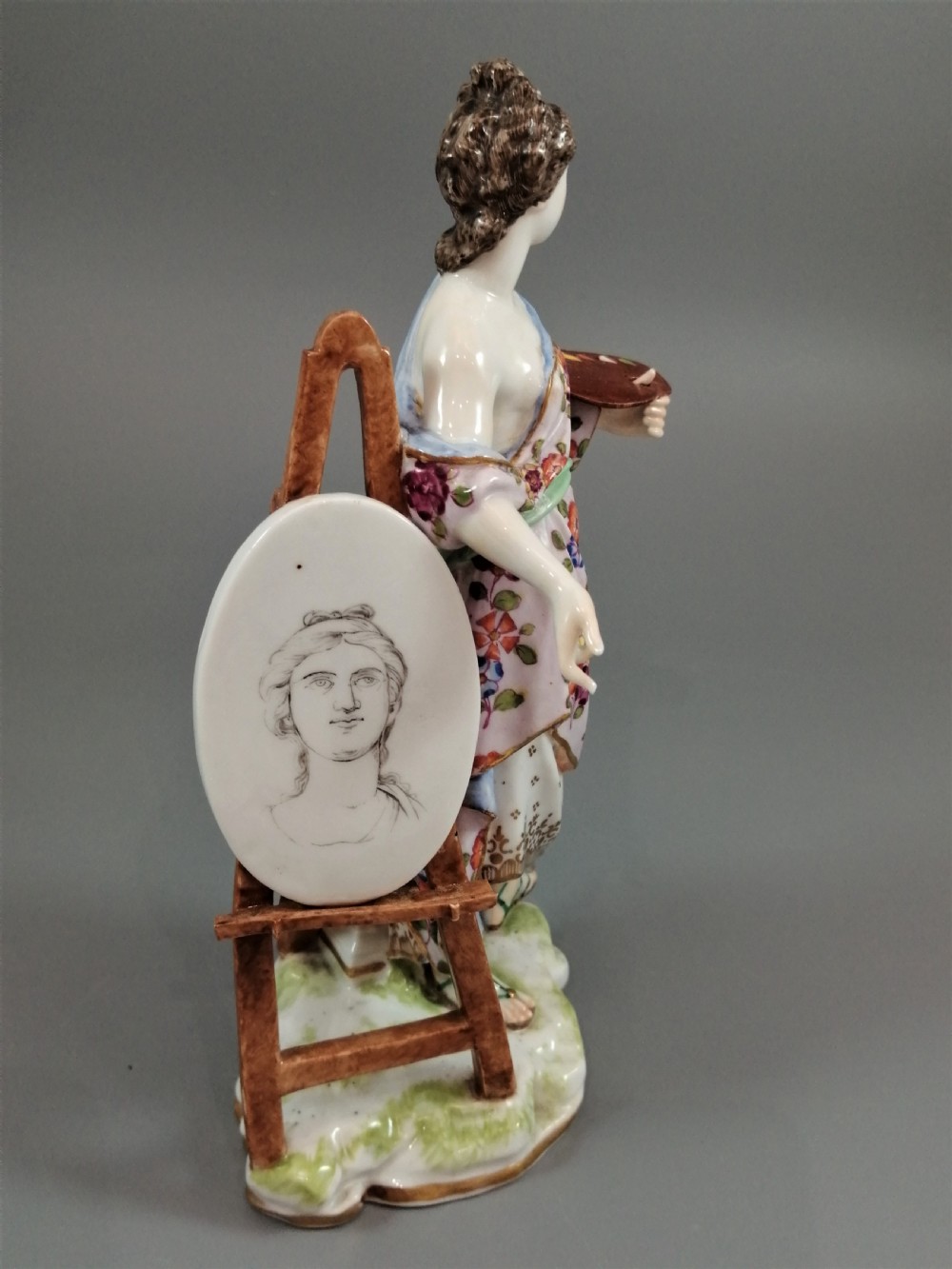 Volkstedt porcelain figure emblematic of Art , late 19th century View XII