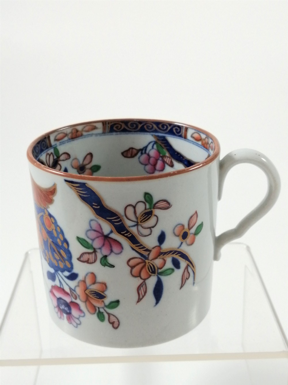 Antique Spode Stone China coffee cap and saucer in Tobacco Leaf Pattern(Cabbage pattern