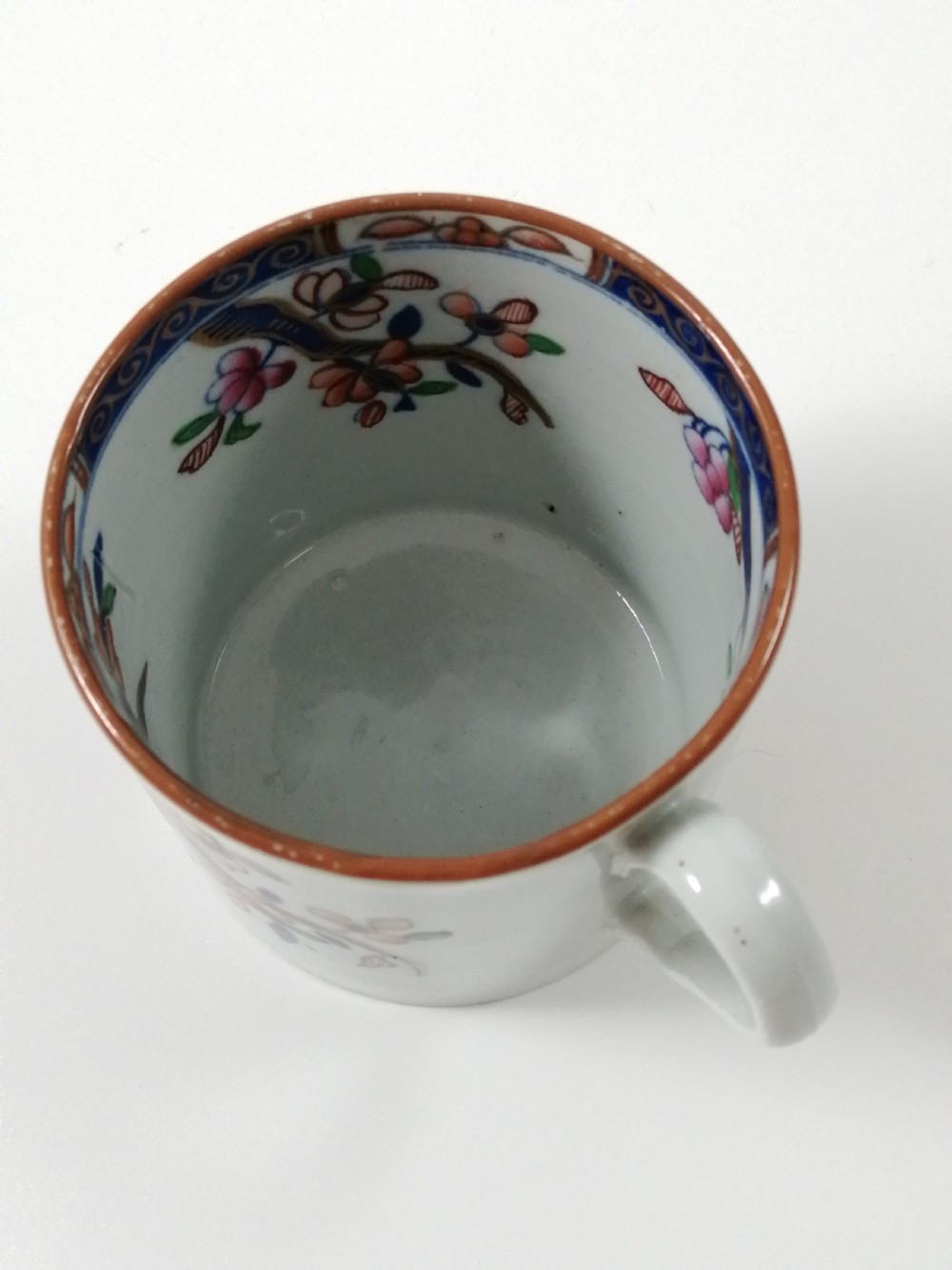 Antique Spode Stone China coffee cap and saucer in Tobacco Leaf Pattern(Cabbage pattern