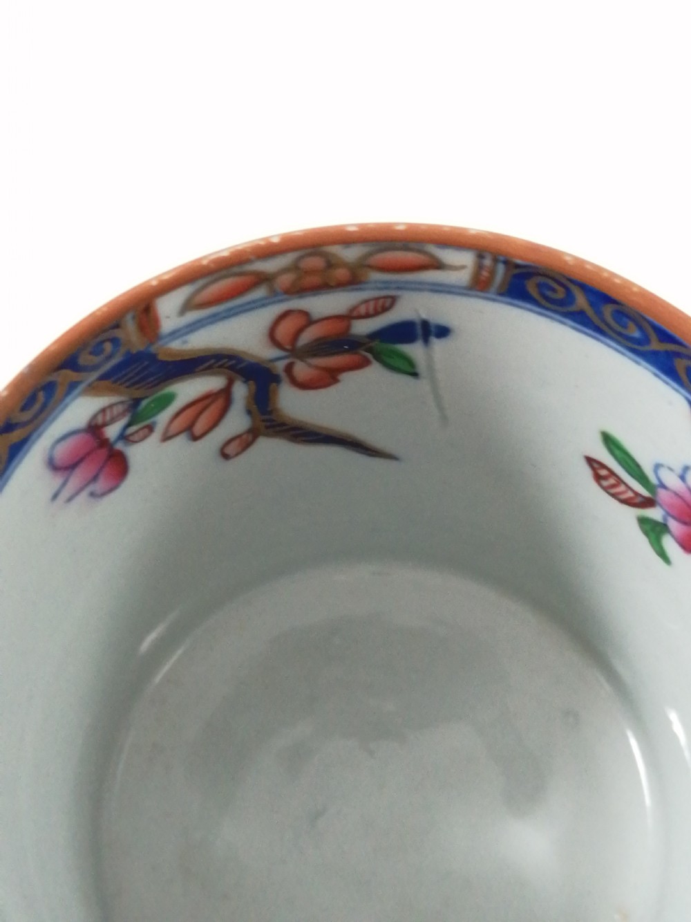 Antique Spode Stone China coffee cap and saucer in Tobacco Leaf Pattern(Cabbage pattern