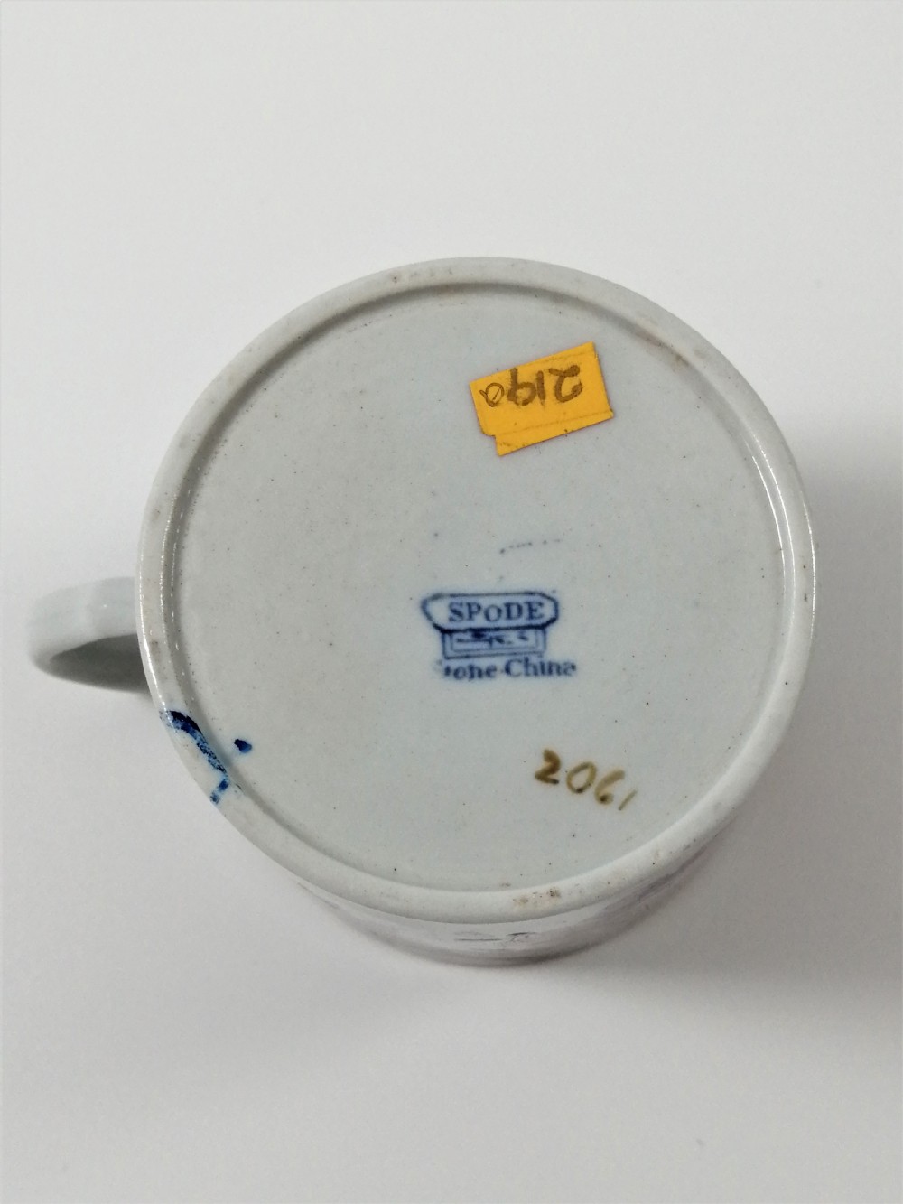 Antique Spode Stone China coffee cap and saucer in Tobacco Leaf Pattern(Cabbage pattern