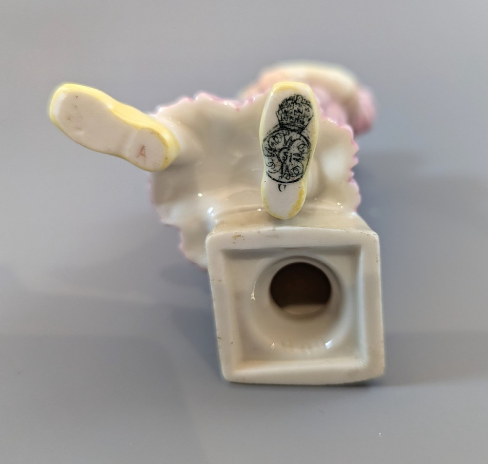 Antique porcelain James Hadley Royal Worcester Kate Greenaway girl sugar shaker View IX