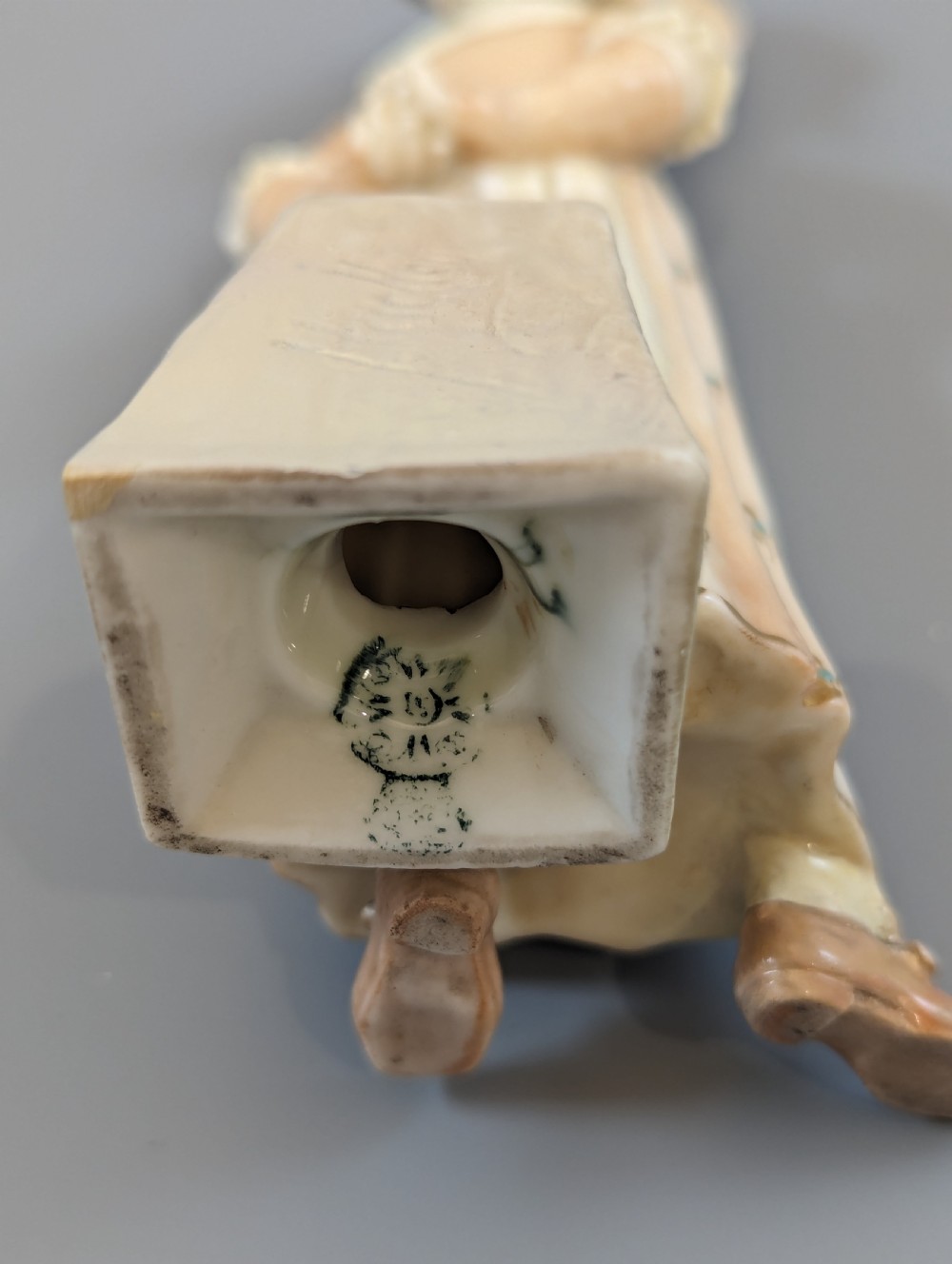 Antique porcelain James Hadley Royal Worcester Kate Greenaway girl sugar shaker View VII