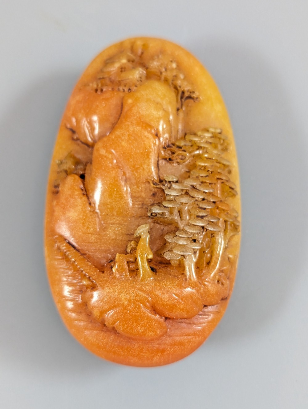 Hand carved Chinese yellow Shoushan Stone boulder - Shoushan stone - China - Qing dynasty (1692-1911) View VII