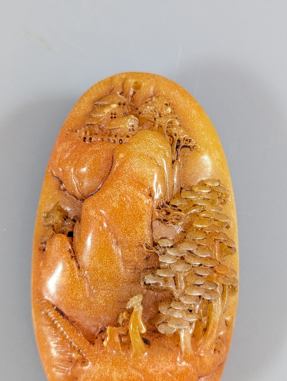 Hand carved Chinese yellow Shoushan Stone boulder - Shoushan stone - China - Qing dynasty (1692-1911) View VIII