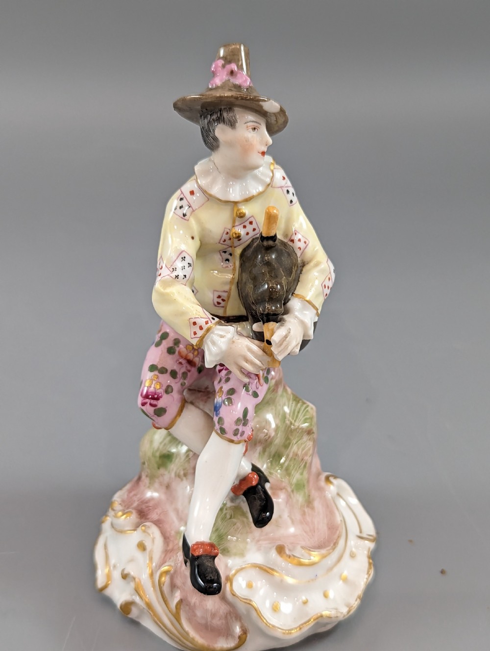 Porcelaine de Paris, Marx Eugene Clauss, Harlequin playing the bagpipe View IX
