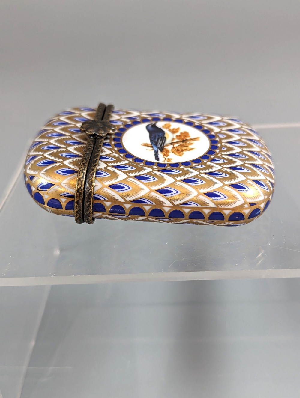 Antique French Bronze and Enamel Porcelain Match Box, Porcelain Vesta Case View VIII