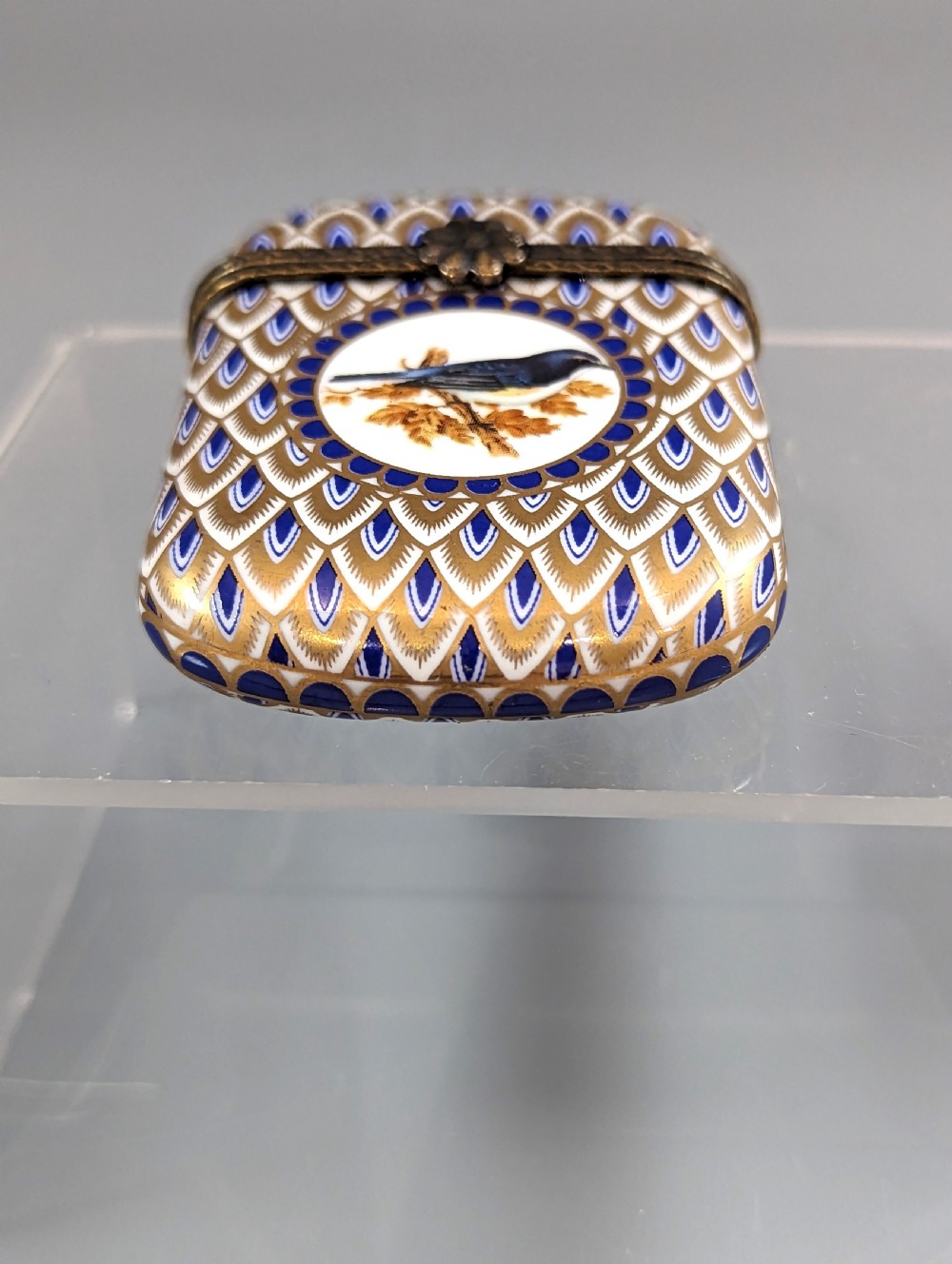 Antique French Bronze and Enamel Porcelain Match Box, Porcelain Vesta Case View IX