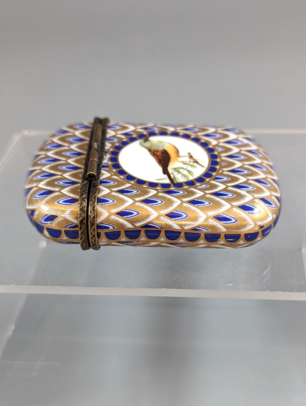 Antique French Bronze and Enamel Porcelain Match Box, Porcelain Vesta Case View XI