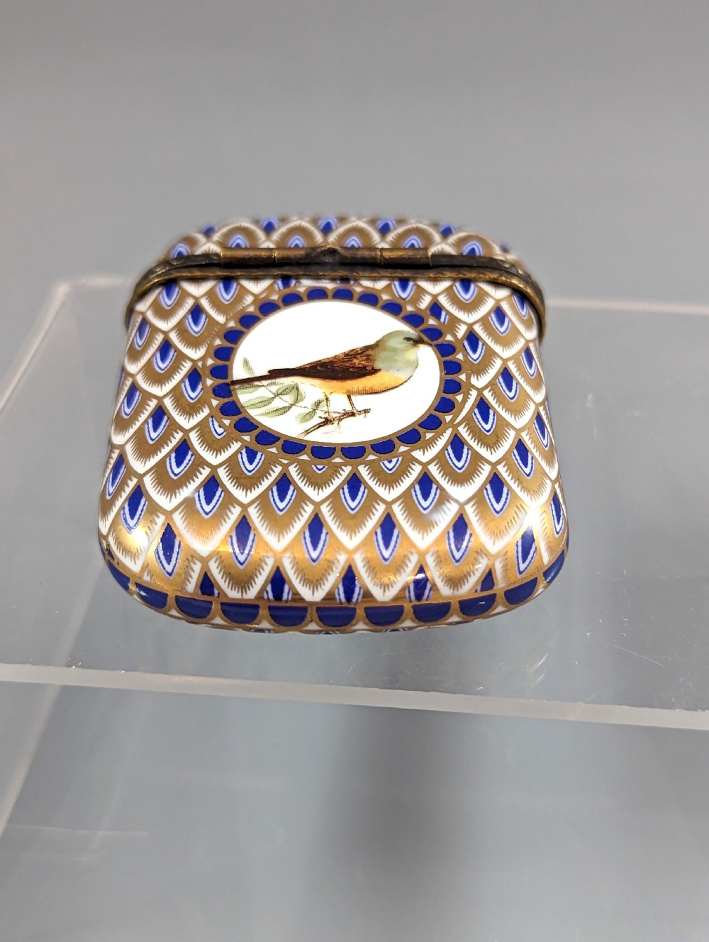 Antique French Bronze and Enamel Porcelain Match Box, Porcelain Vesta Case View XII