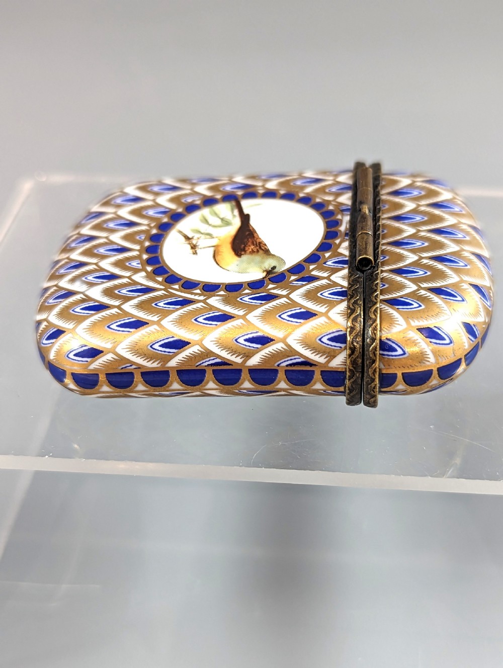 Antique French Bronze and Enamel Porcelain Match Box, Porcelain Vesta Case View XIII
