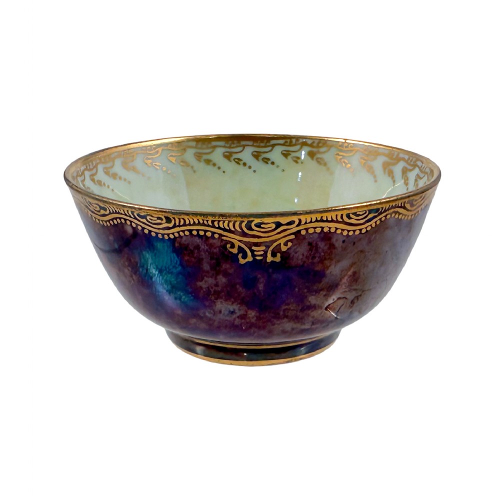 Handmade 1920's miniature Wedgwood Daisy Makeig-Jones blue green porcelain Fairyland lustreware bowl