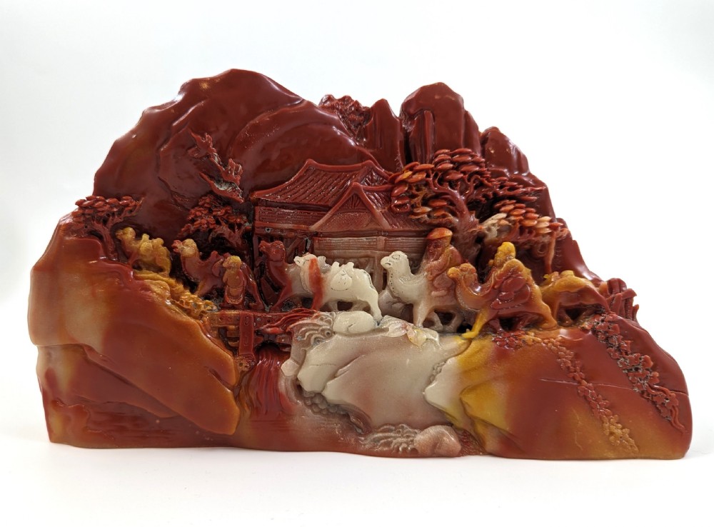 Chinese carving made from  rare  chicken-blood stone View II