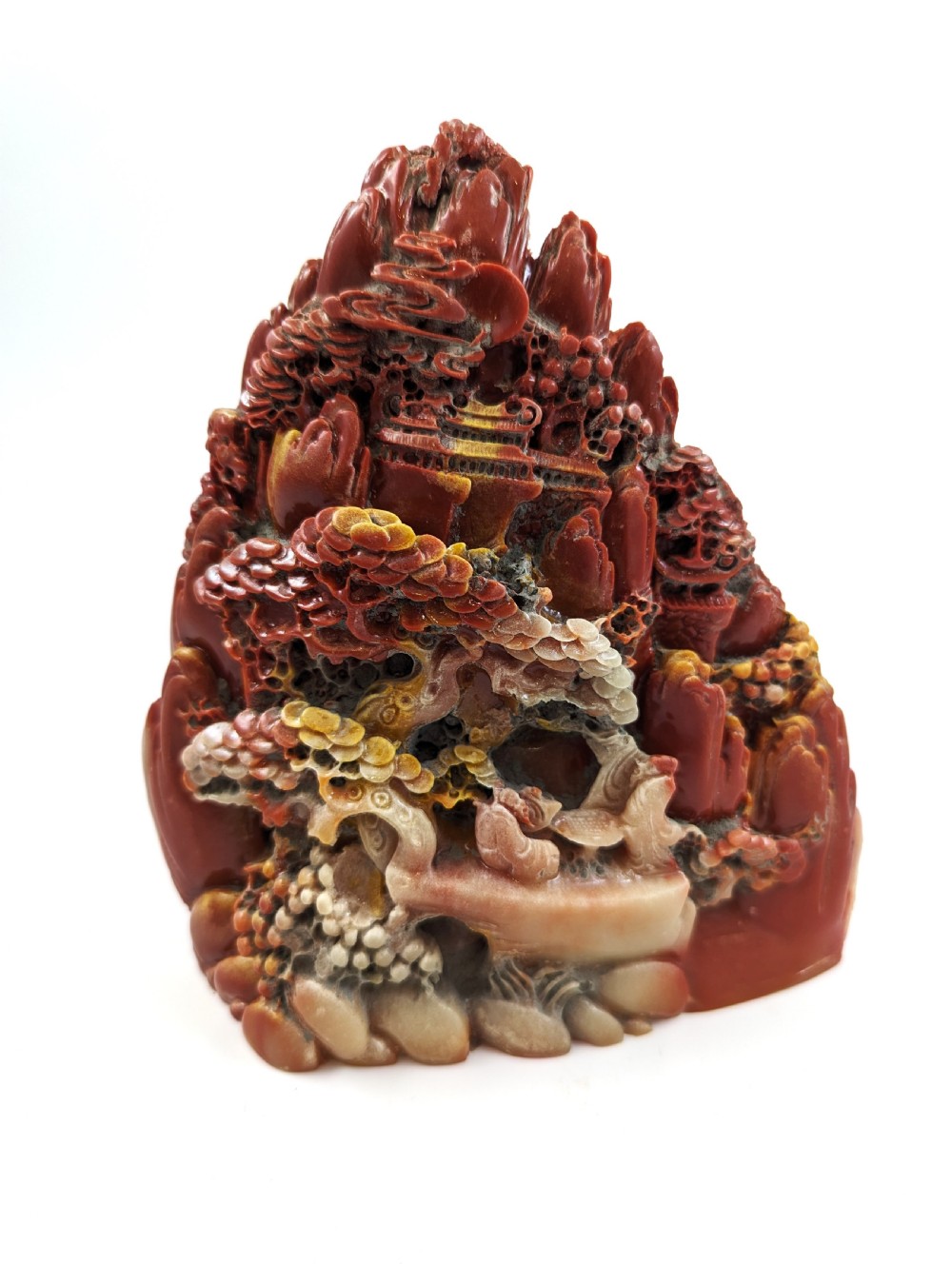 Chinese carving made from rare chicken-blood stone